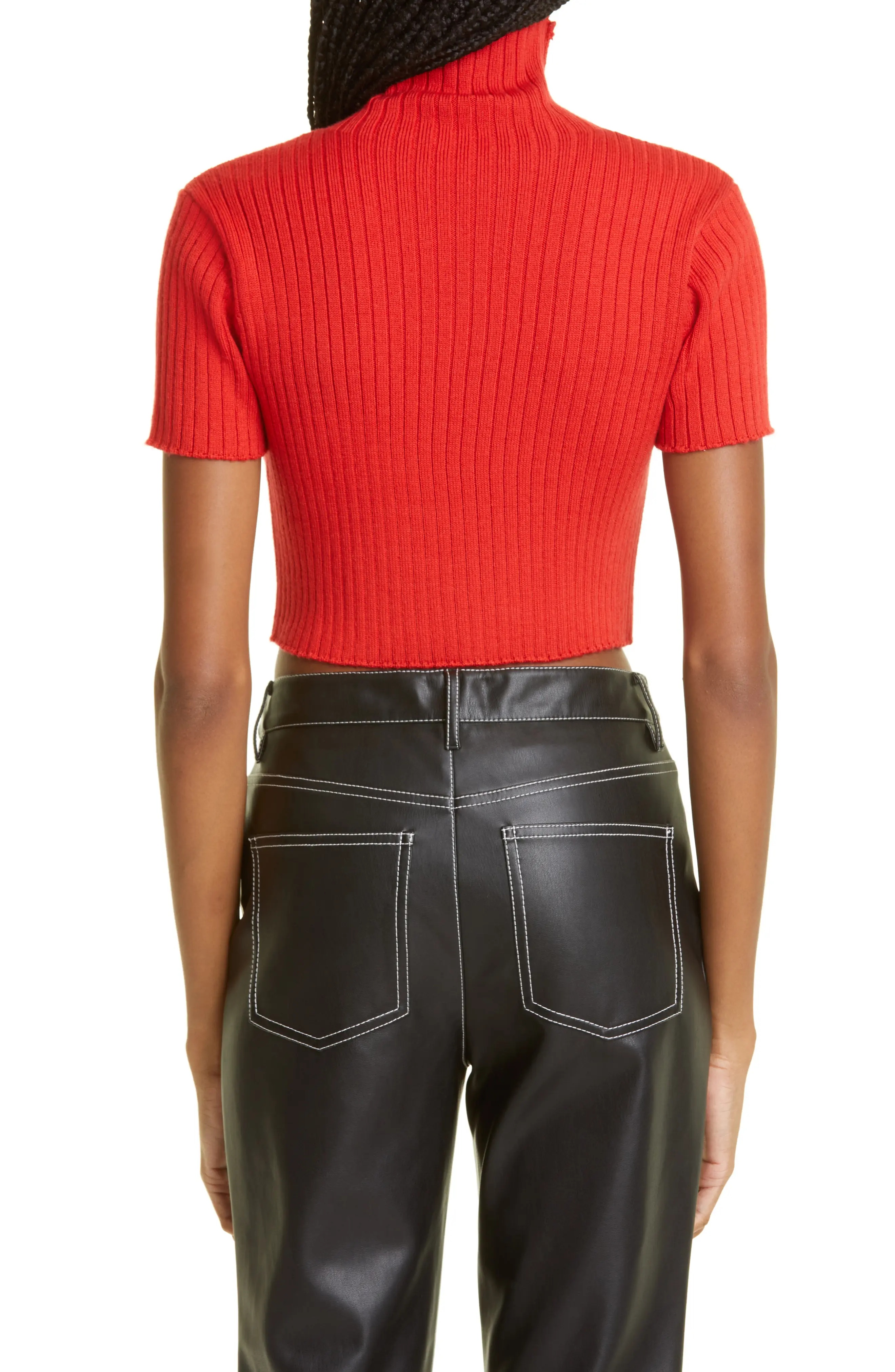 Lilou Crop Wool Blend Turtleneck Sweater - 2