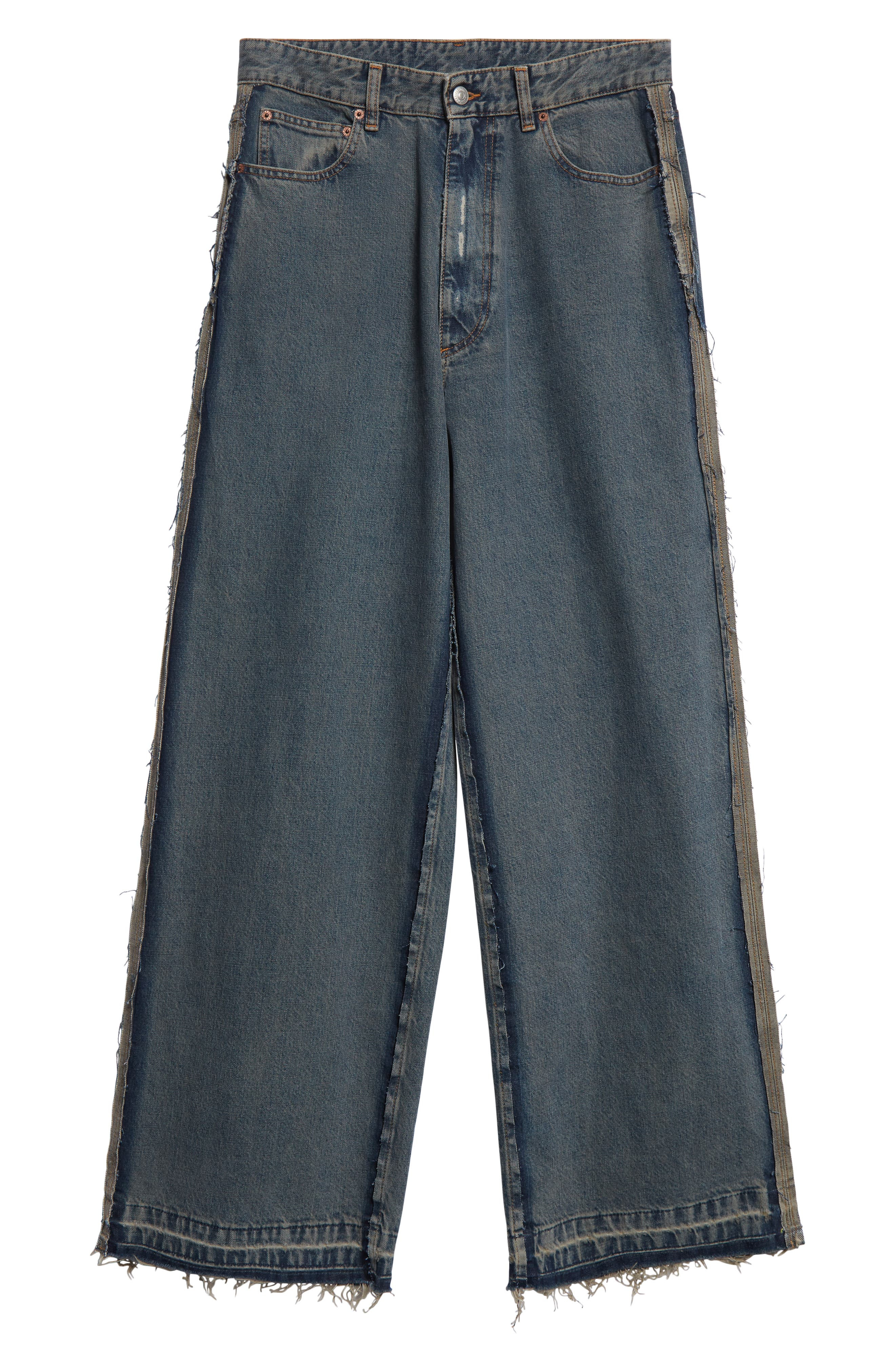 MM6 Maison Margiela Wide Leg Jeans in Light Grey at Nordstrom - 6