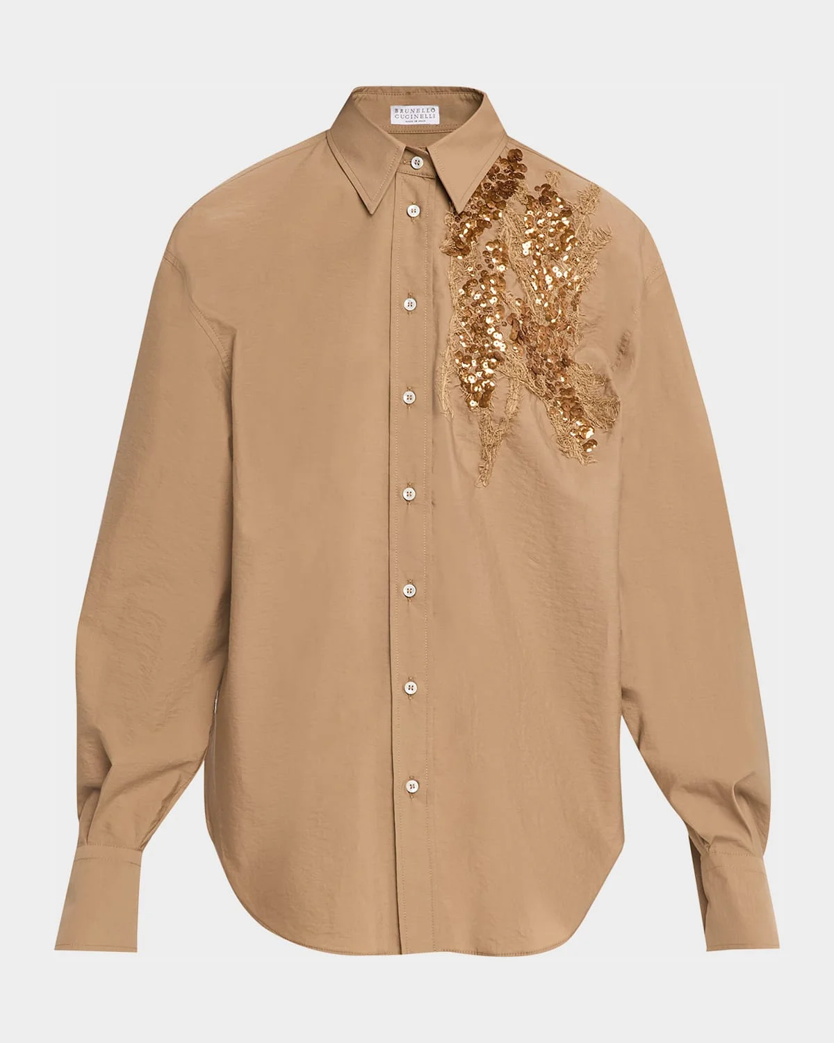 Halo Effect Embroidered Cotton-Blend Shirt - 1
