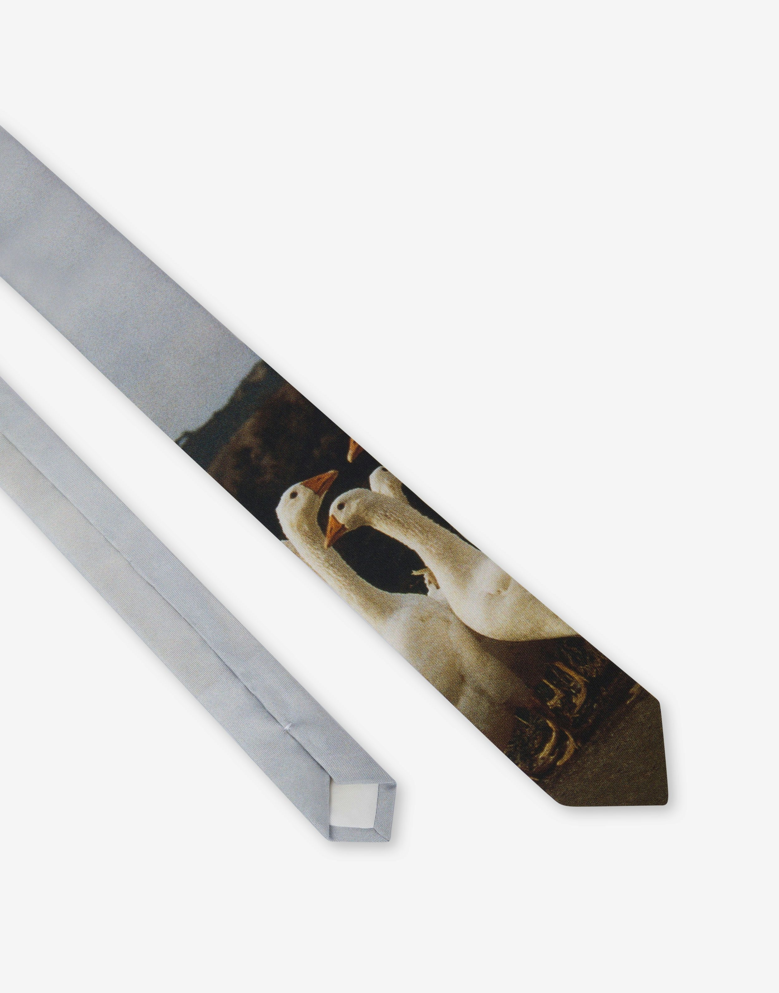 GOOSE PRINT SILK TIE - 2