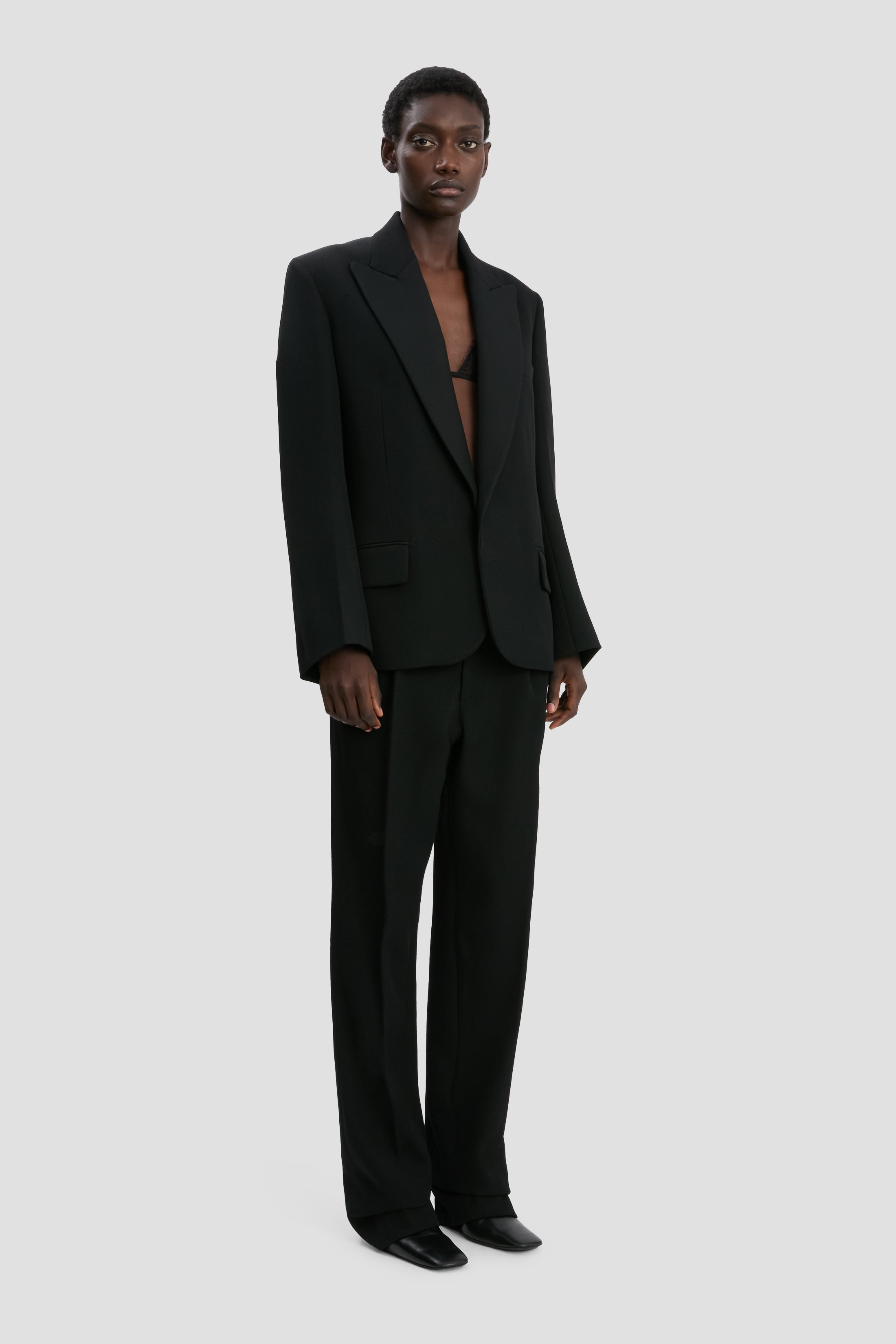 Sculptural Sleeve Jacket In Black - 4