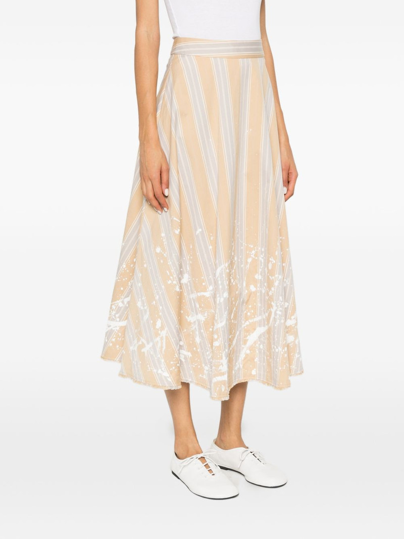 stripe-print paint-splatter skirt 3