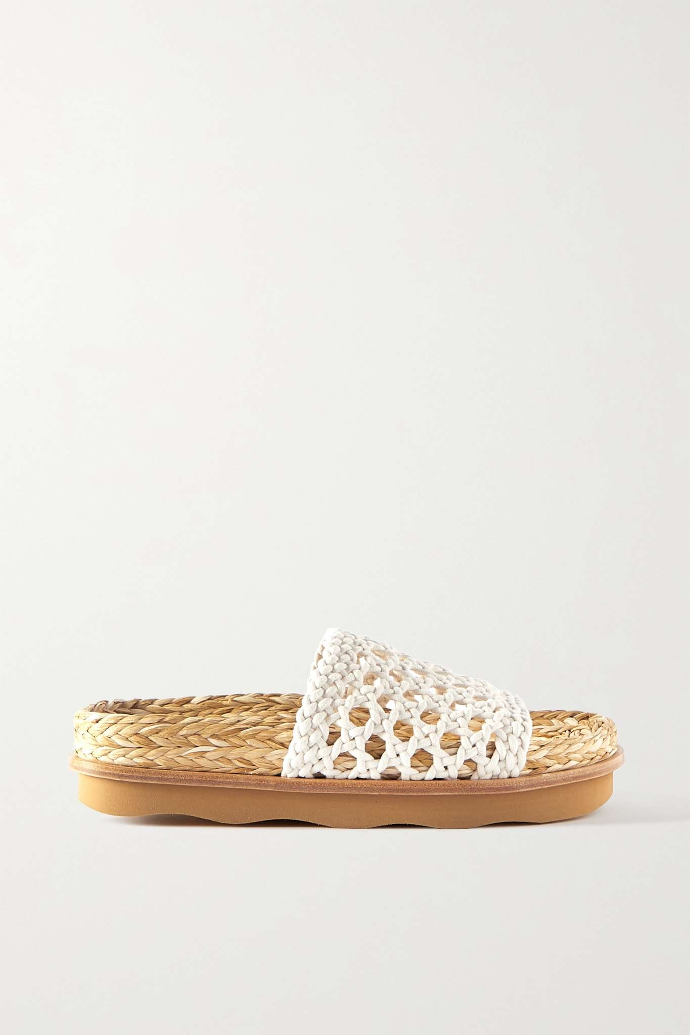 Wavy crocheted platform slides - 1