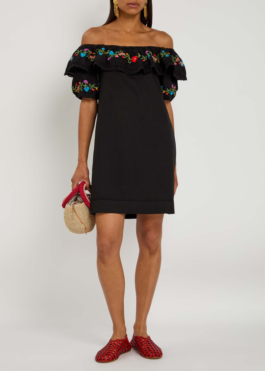 Rixo Saige Ombre Floral-embroidered Cotton Mini Dress - 4