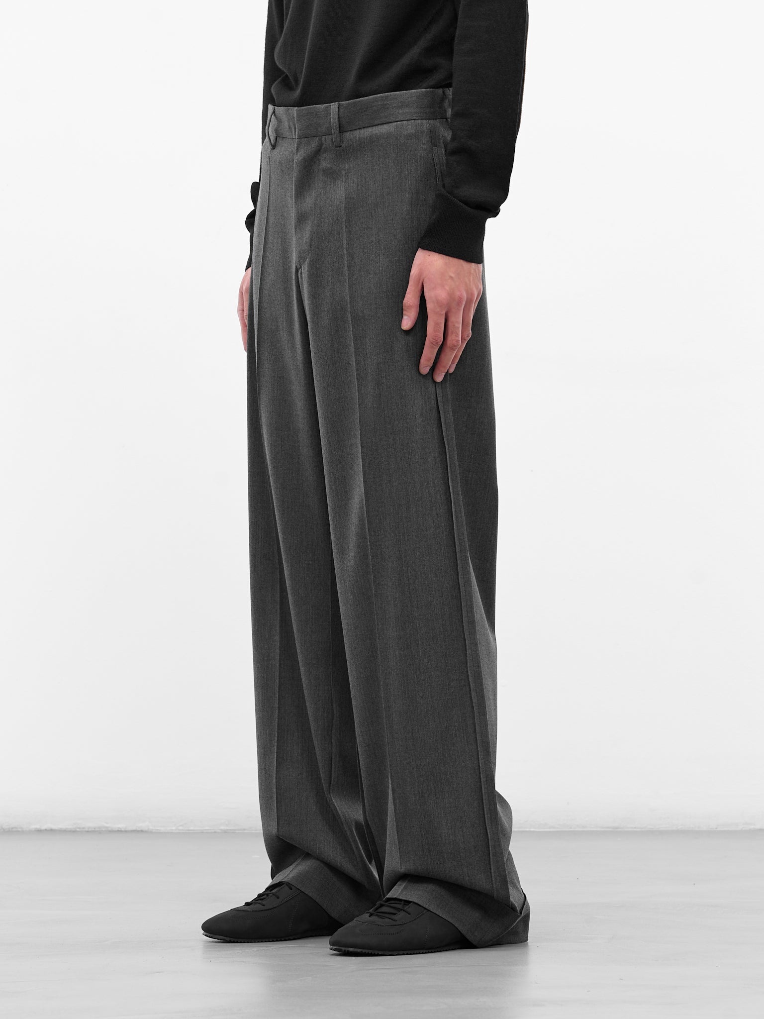 Gray Wide Leg Trousers - 2