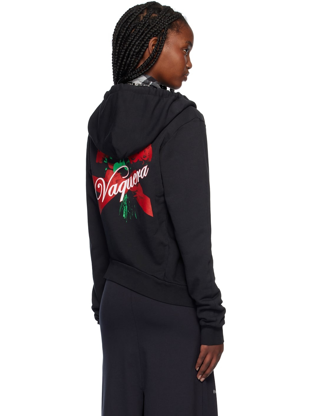 Black Twisted Rose Hoodie - 3