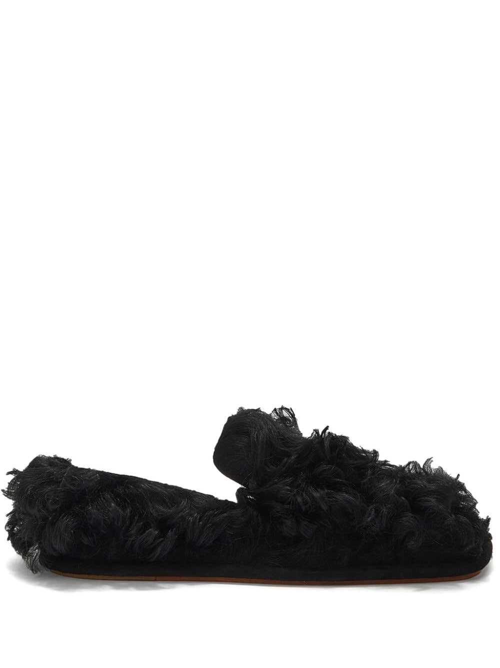 round-toe shearling slippers - 1