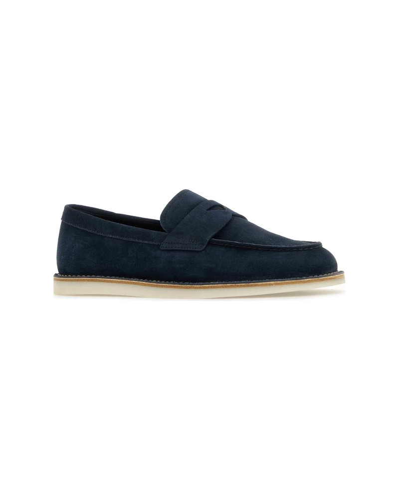 Prada Navy Blue Suede Loafers outlook