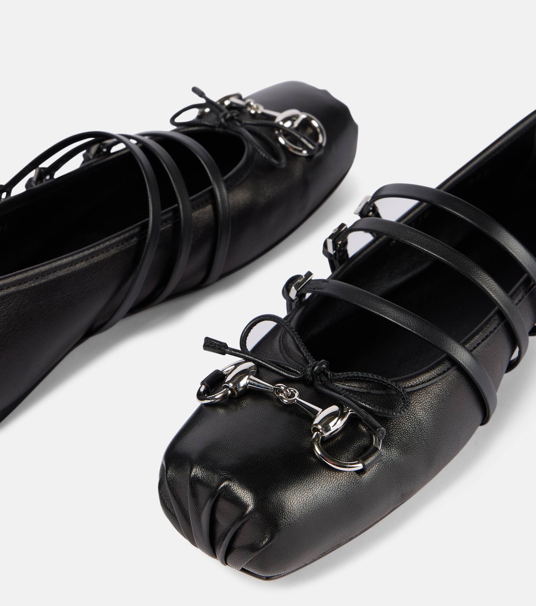Horsebit leather ballet flats - 5
