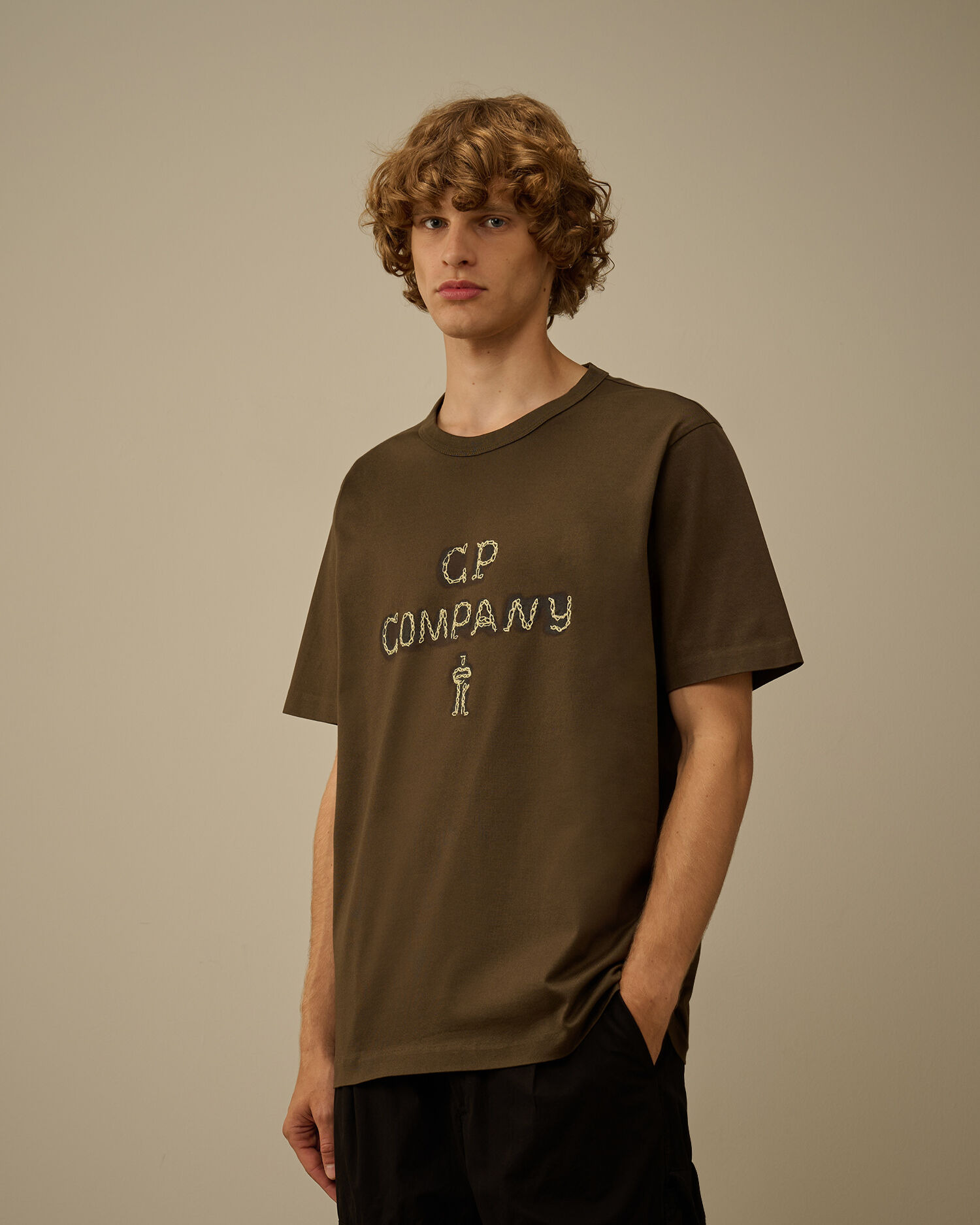Mercerized 30/2 Jersey Twisted Short Sleeve Logo T-Shirt - 3