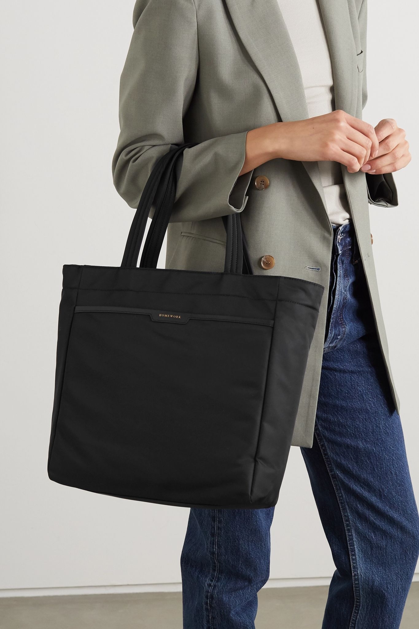 Nevis leather-trimmed shell tote - 2