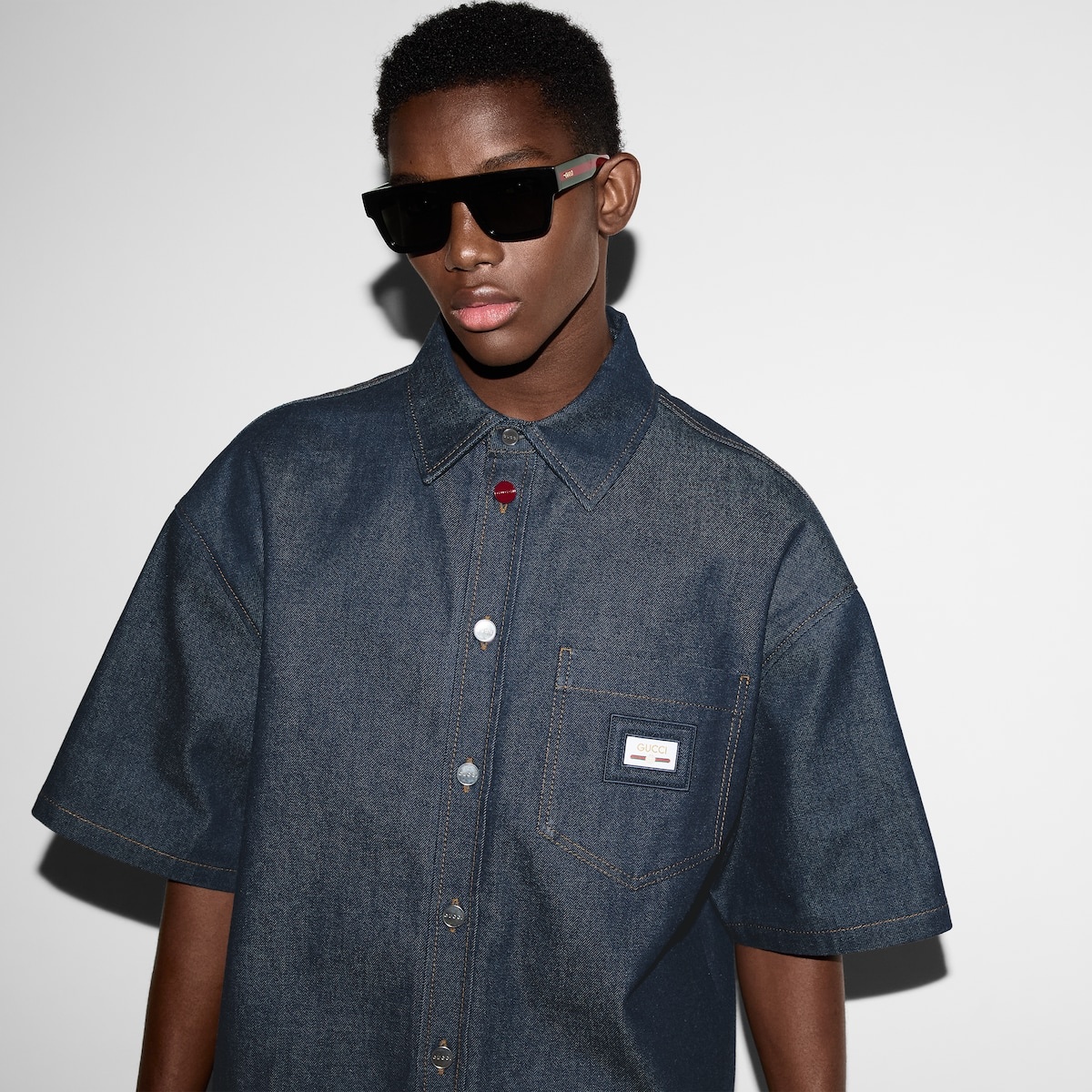 Denim shirt with Web label - 5
