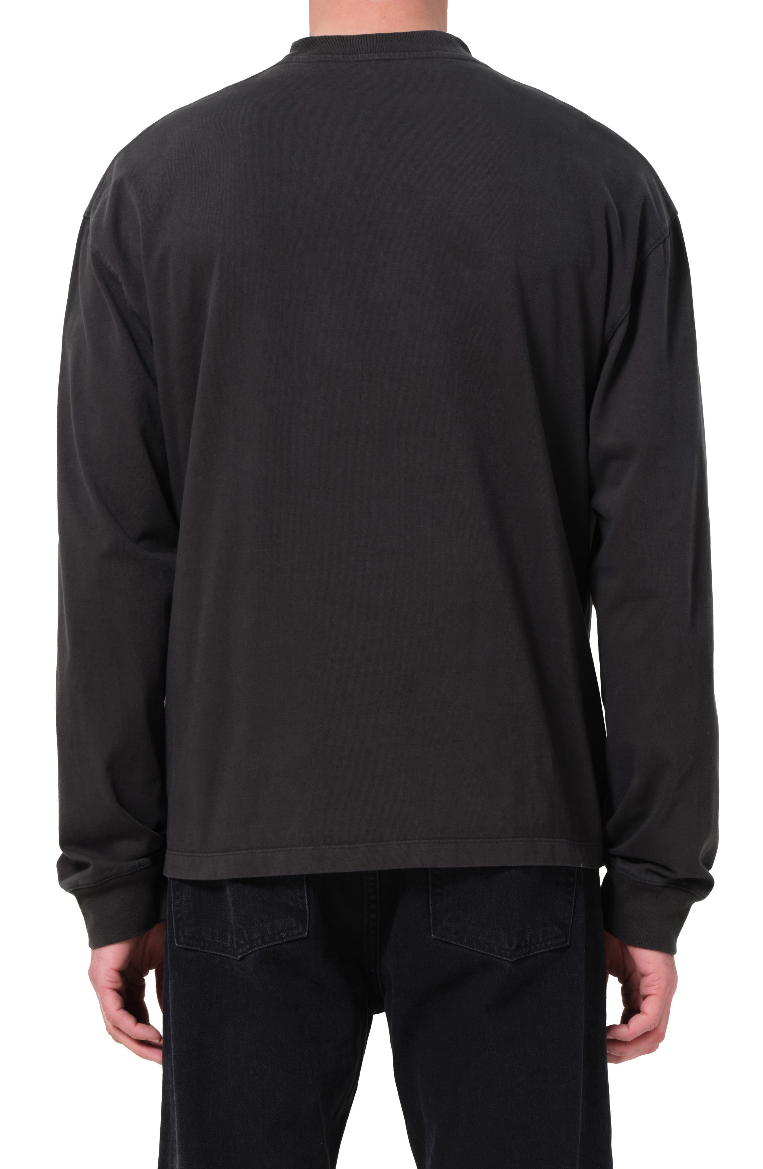 AGOLDE Asha Long Sleeve Cotton T-Shirt in Cave Dark Grey at Nordstrom - 2