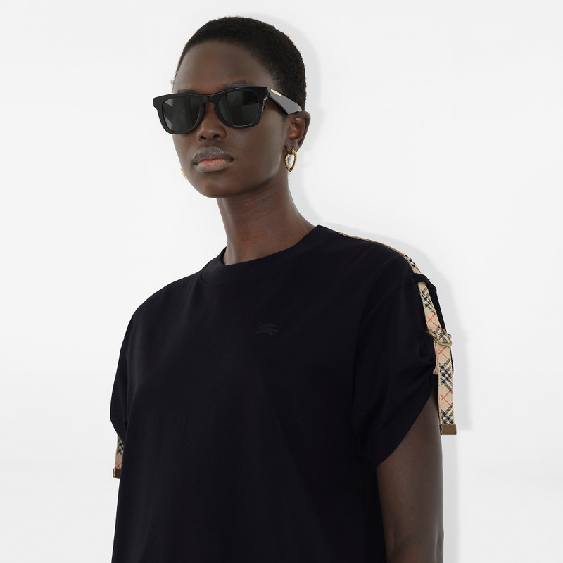 Burberry Check Trim Cotton T-shirt Dress outlook