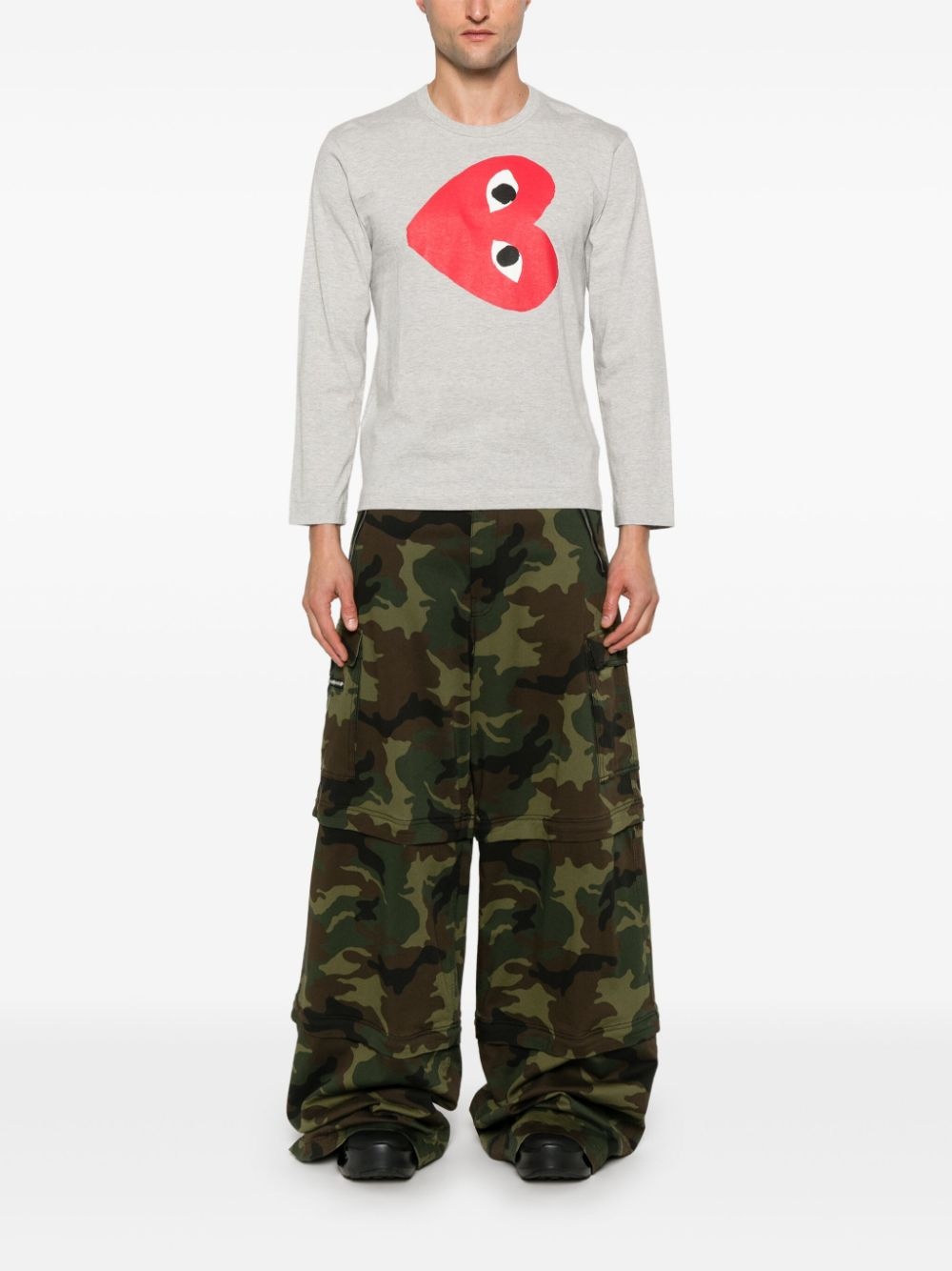 side heart-print T-shirt - 2