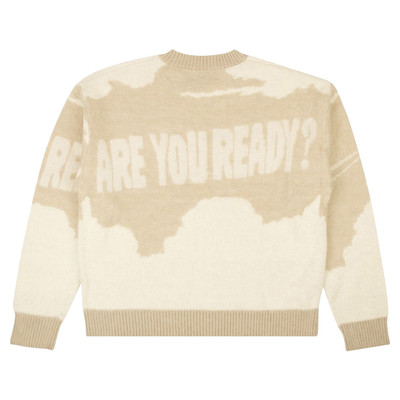 WHO DECIDES WAR Who Decides War Are You Ready Crewneck Sweater 'Beige' outlook