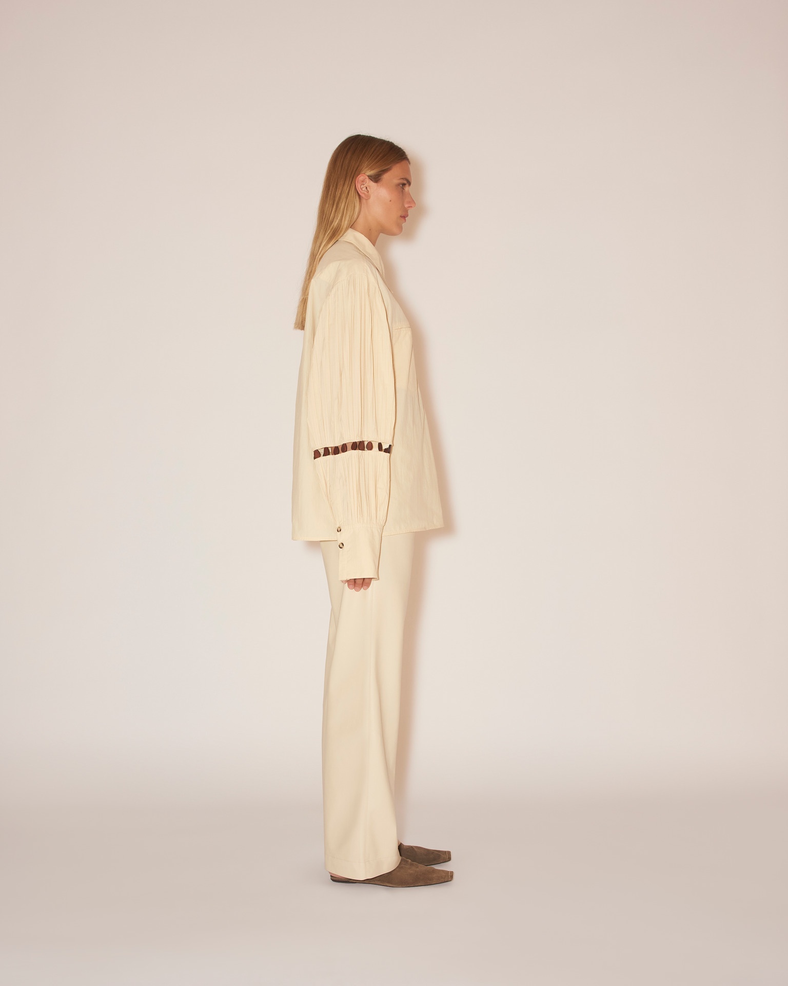BRIGA - Pleat sleeve top - Creme - 5