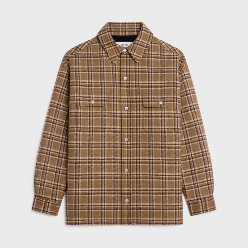 overshirt in checked wool 1
