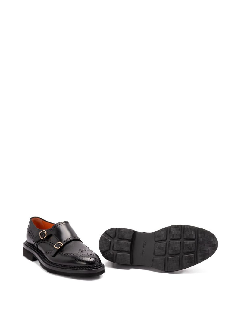 leather brogue-detailing monk shoes 5