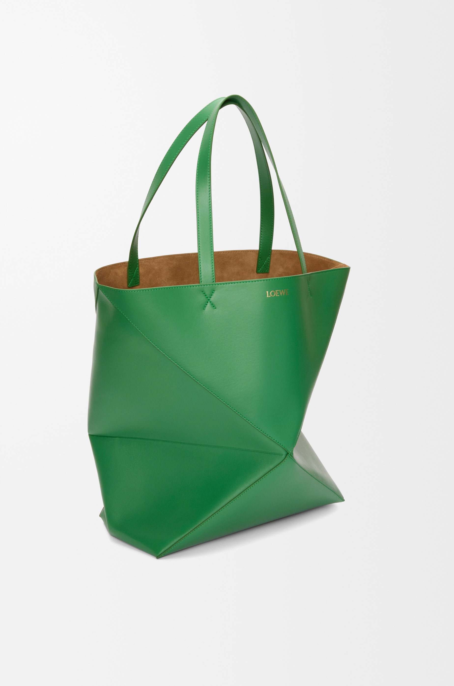 XL Puzzle Fold tote in shiny calfskin - 2