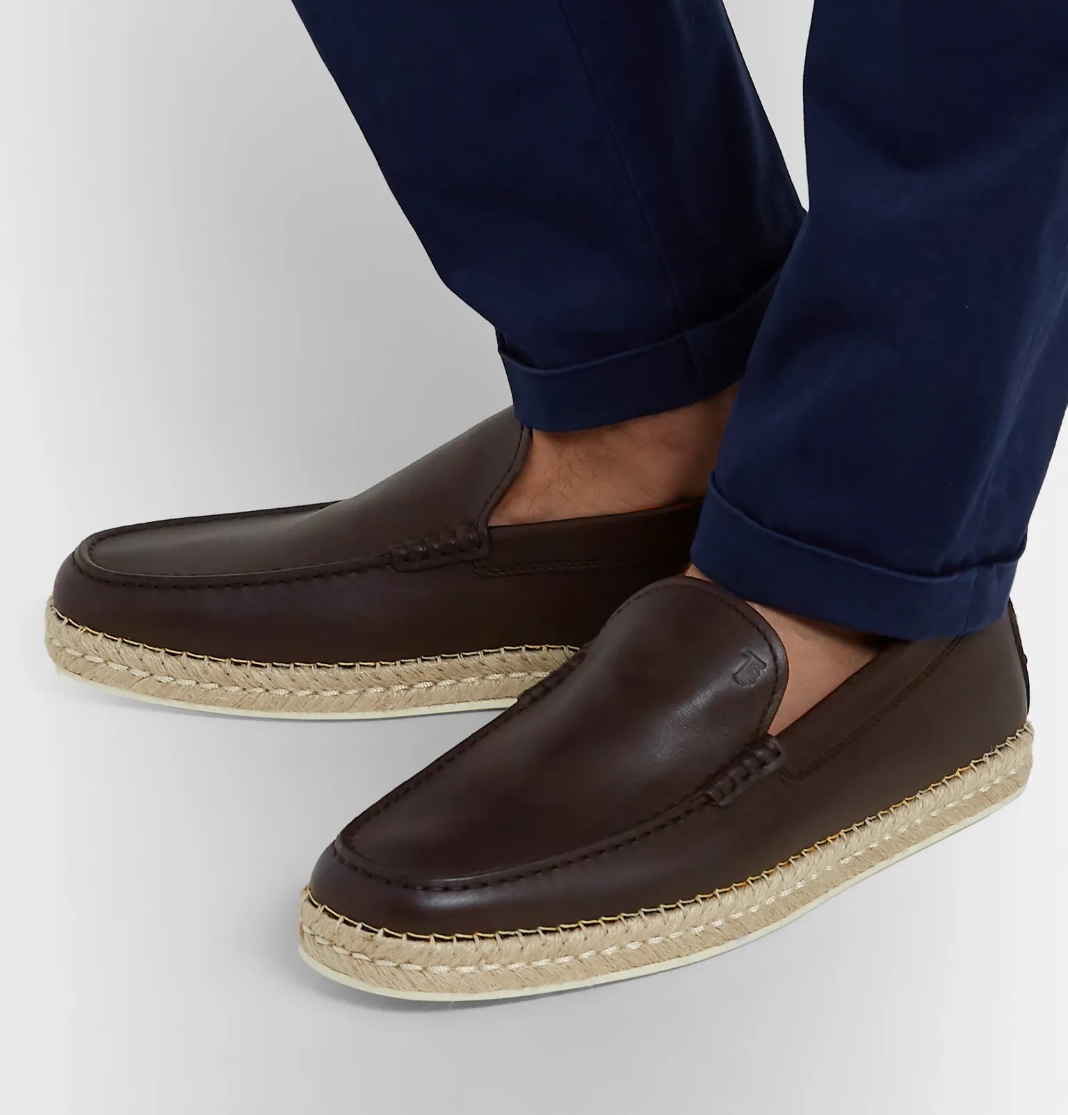 Leather Espadrille Loafers - 5