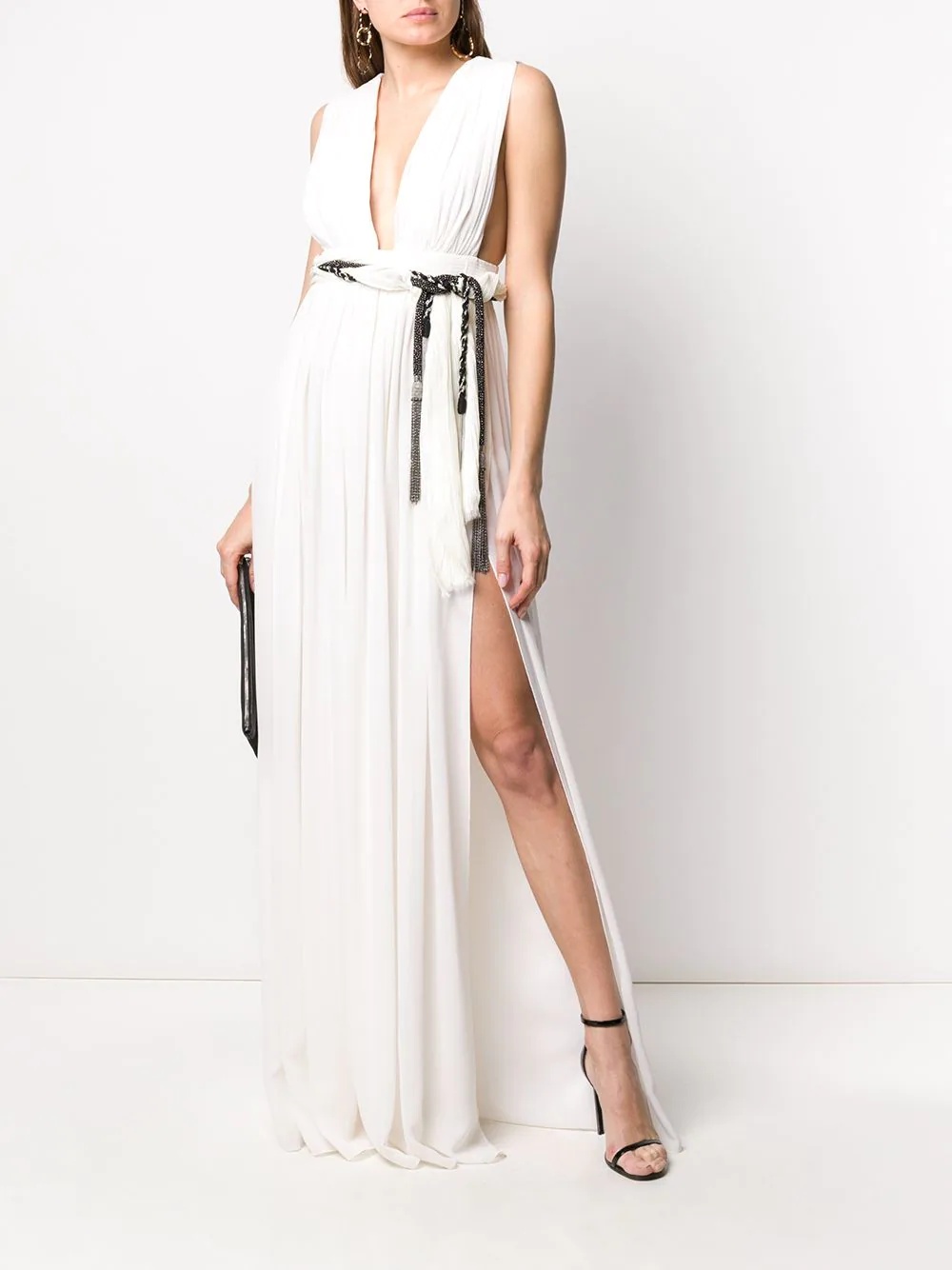 belted long dress - 2