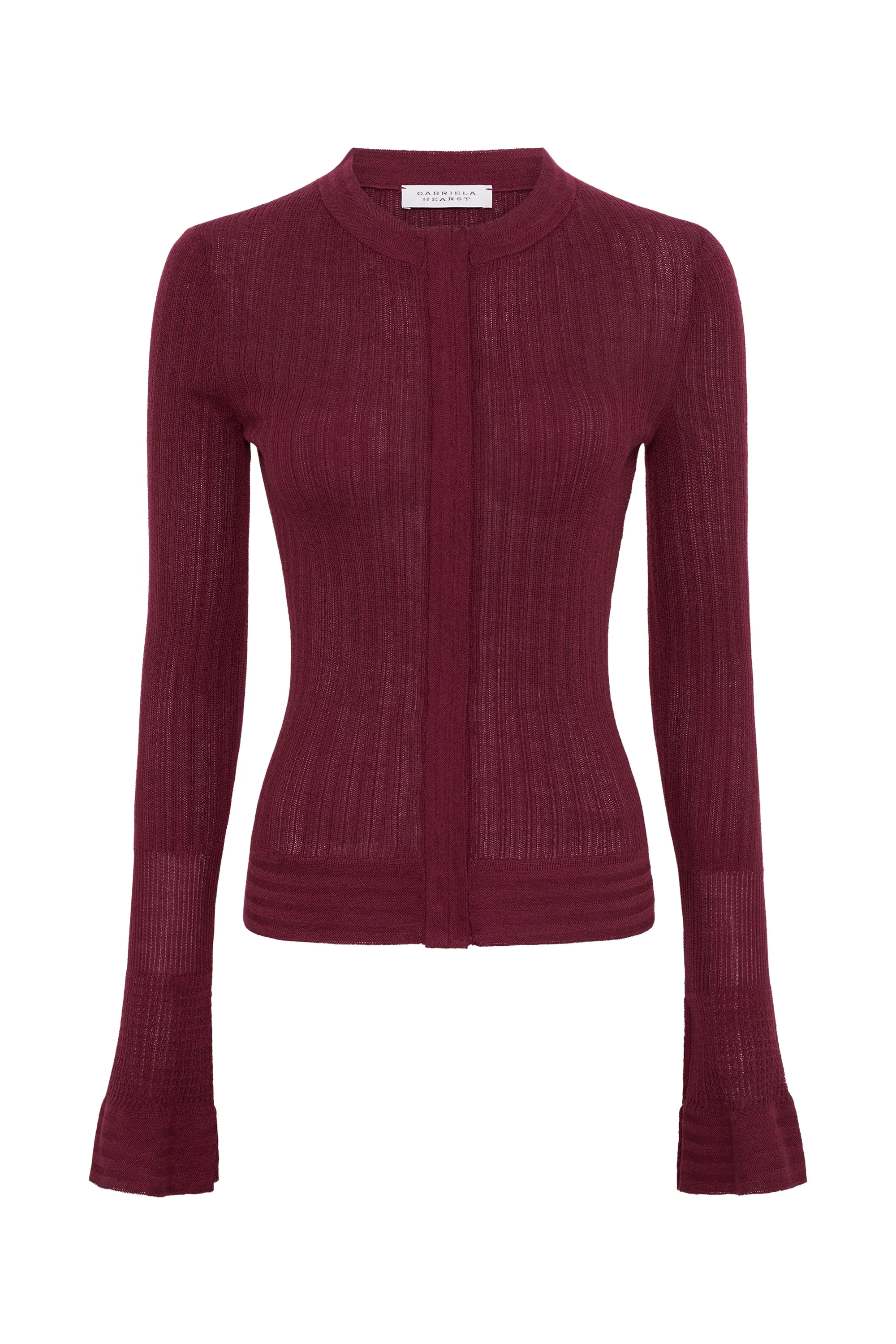 Albina Knit Shirt in Bordeaux Cashmere Silk - 1