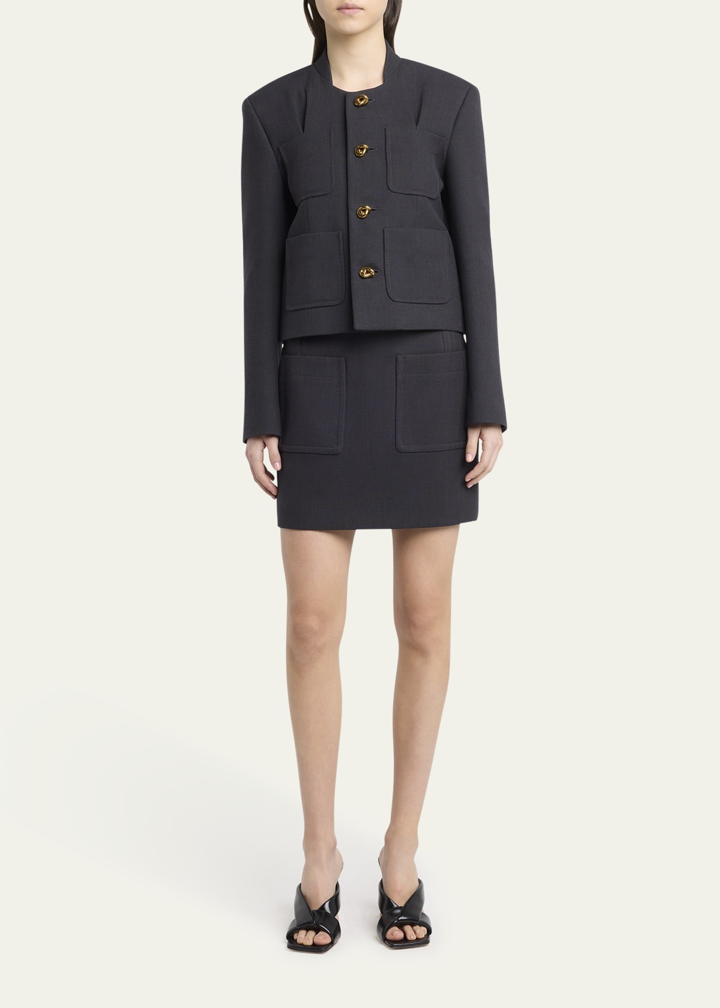 Knot-Button Light Structured Cotton Jacket - 2