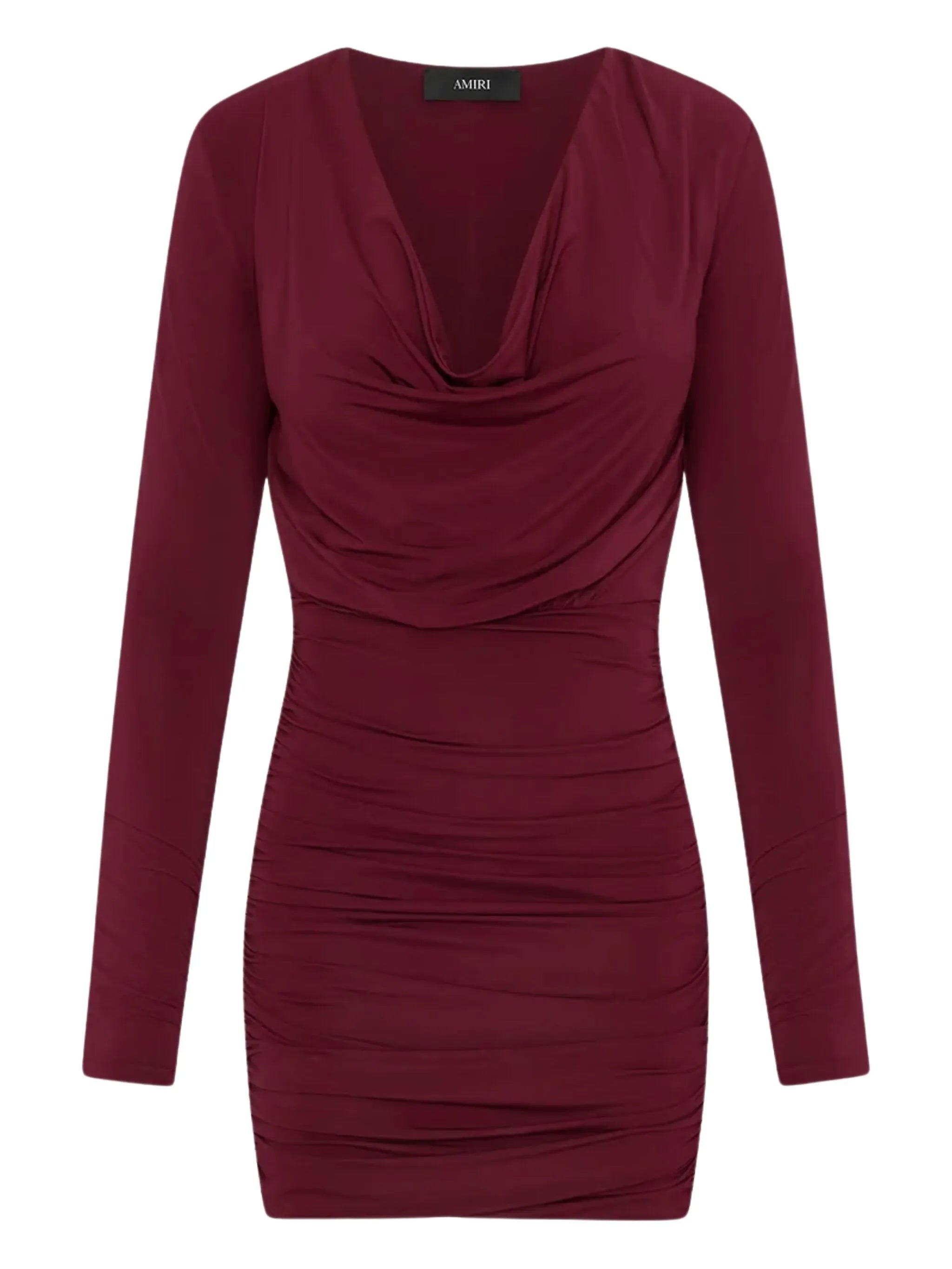 Amiri Cowl-neck Draped Mini Cocktail Dress - 1