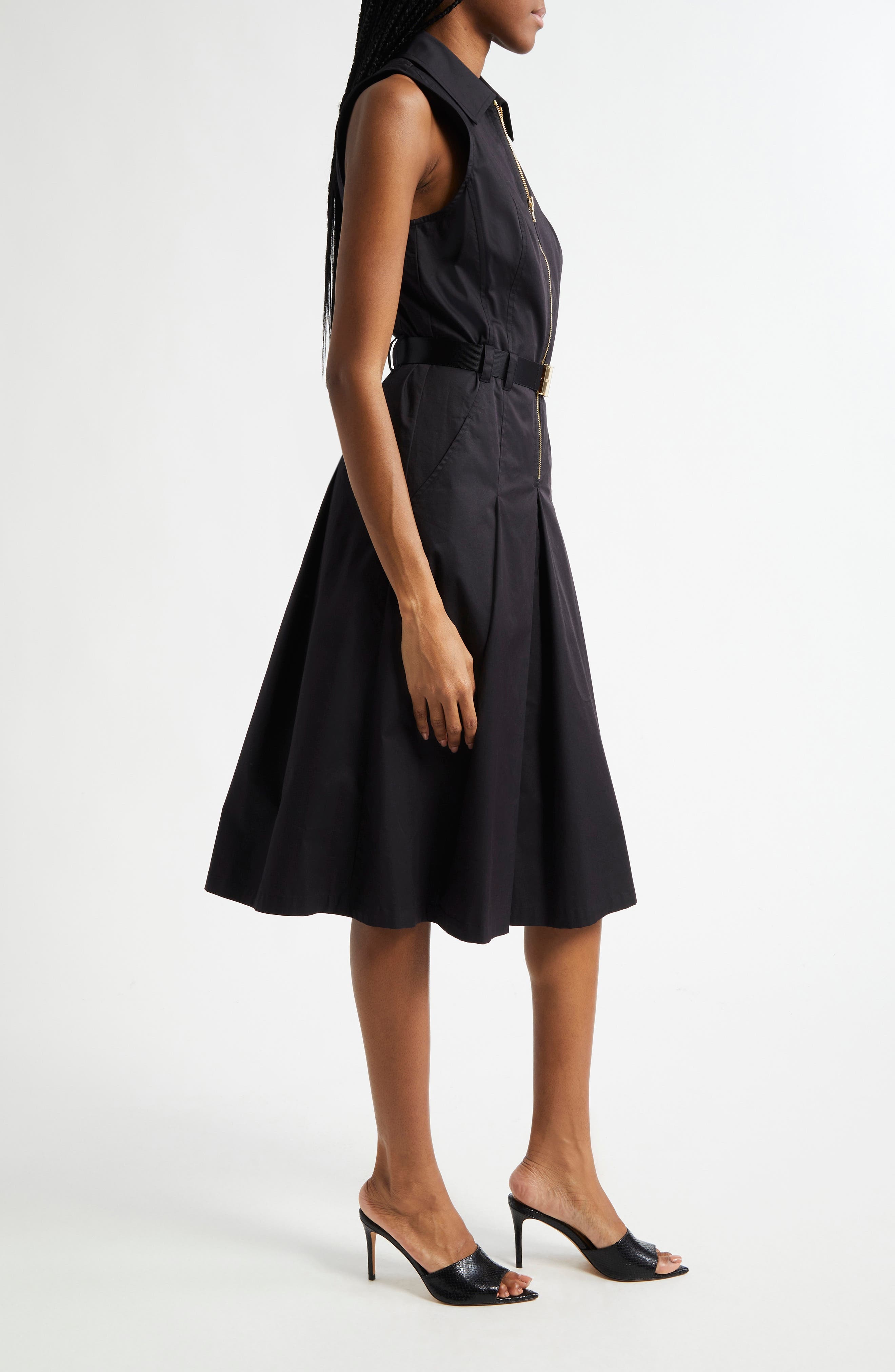 L'AGENCE Kylo Belted Shirtdress in Black at Nordstrom - 3
