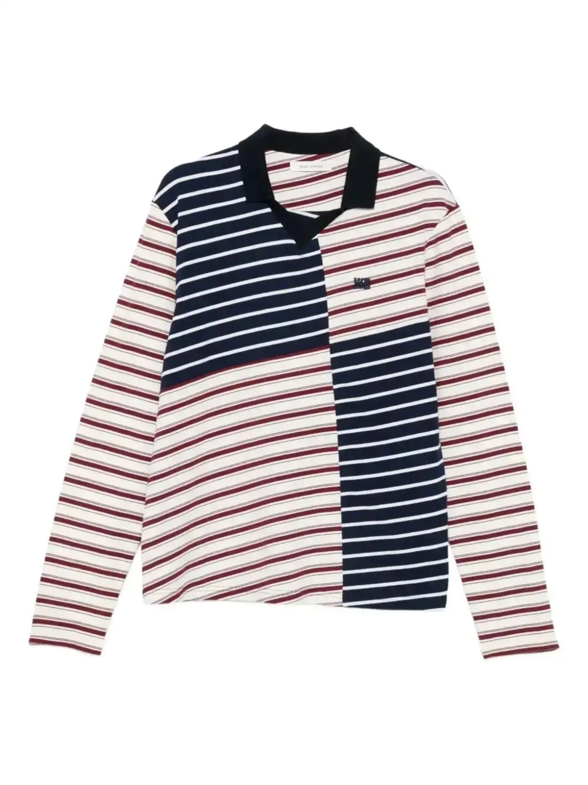 striped panelled T-shirt - 1