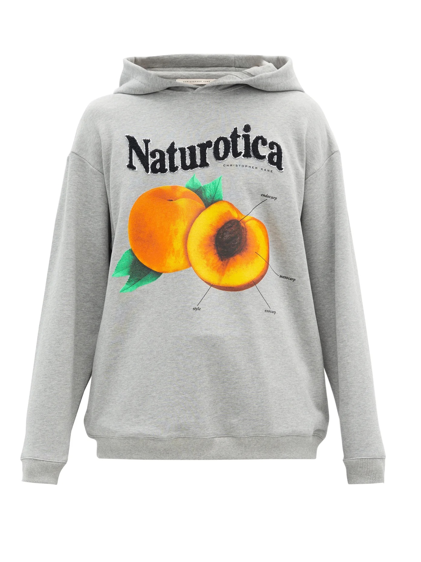 Naturotica peach-print hooded cotton sweatshirt - 1