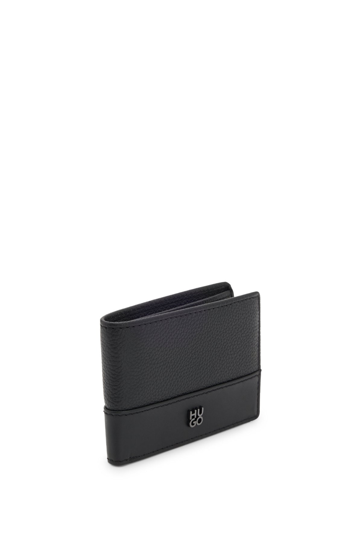 LEATHER WALLET WITH STACKED LOGO - 4