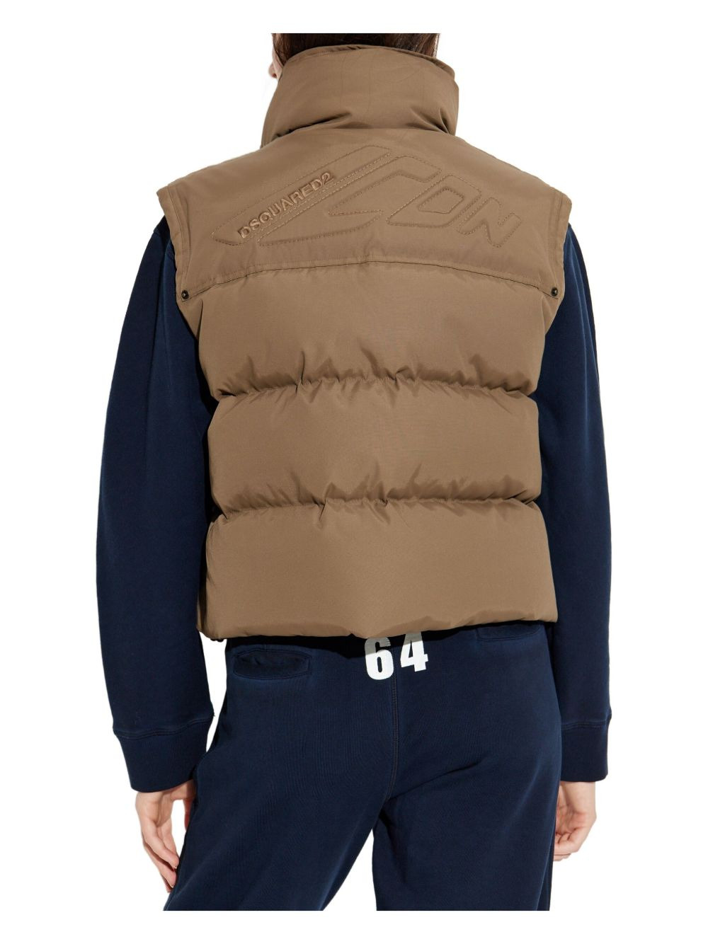 press-stud quilted gilet - 5