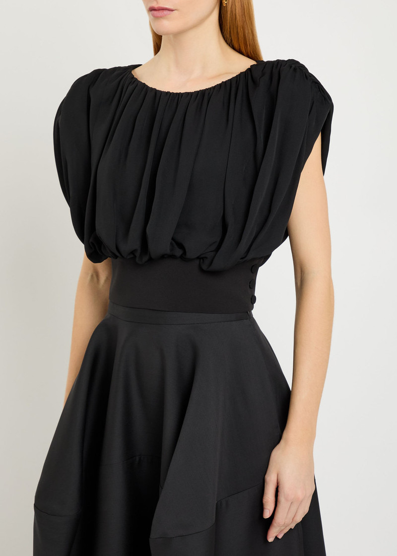 HEIRLOME Heirlome Cummerbund Draped Silk Crop top outlook