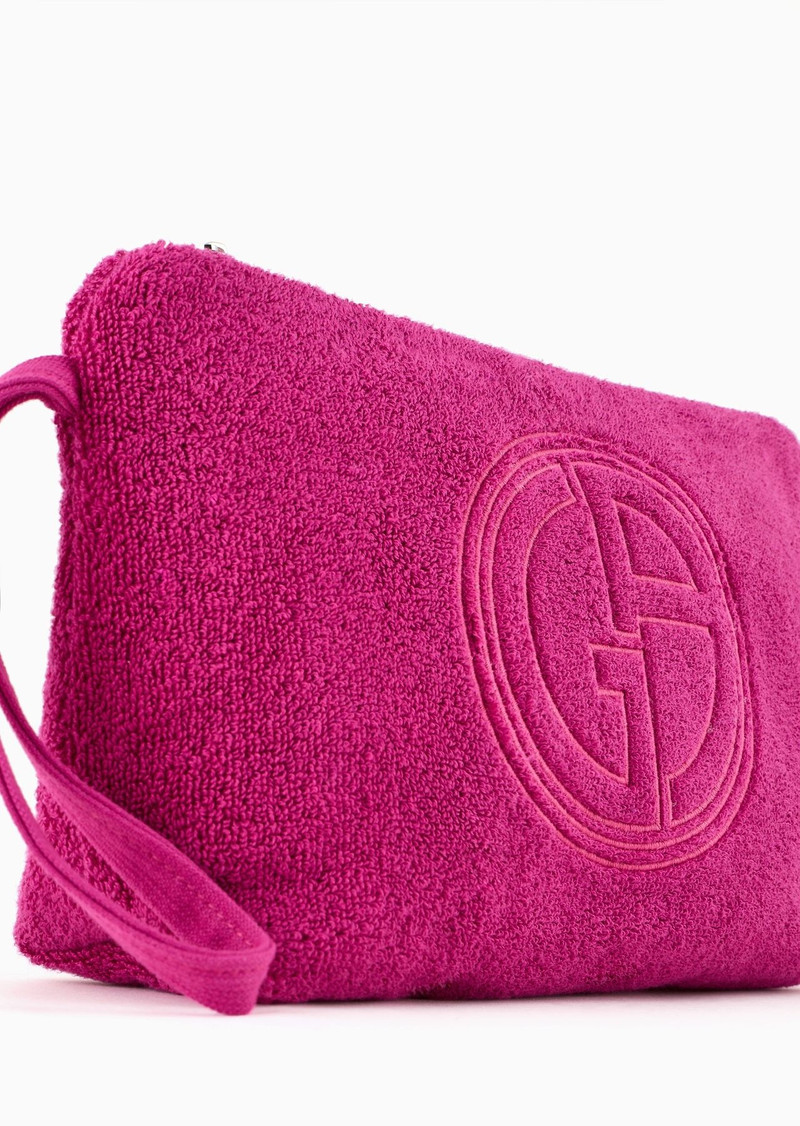 GIORGIO ARMANI Cotton terry clutch bag outlook