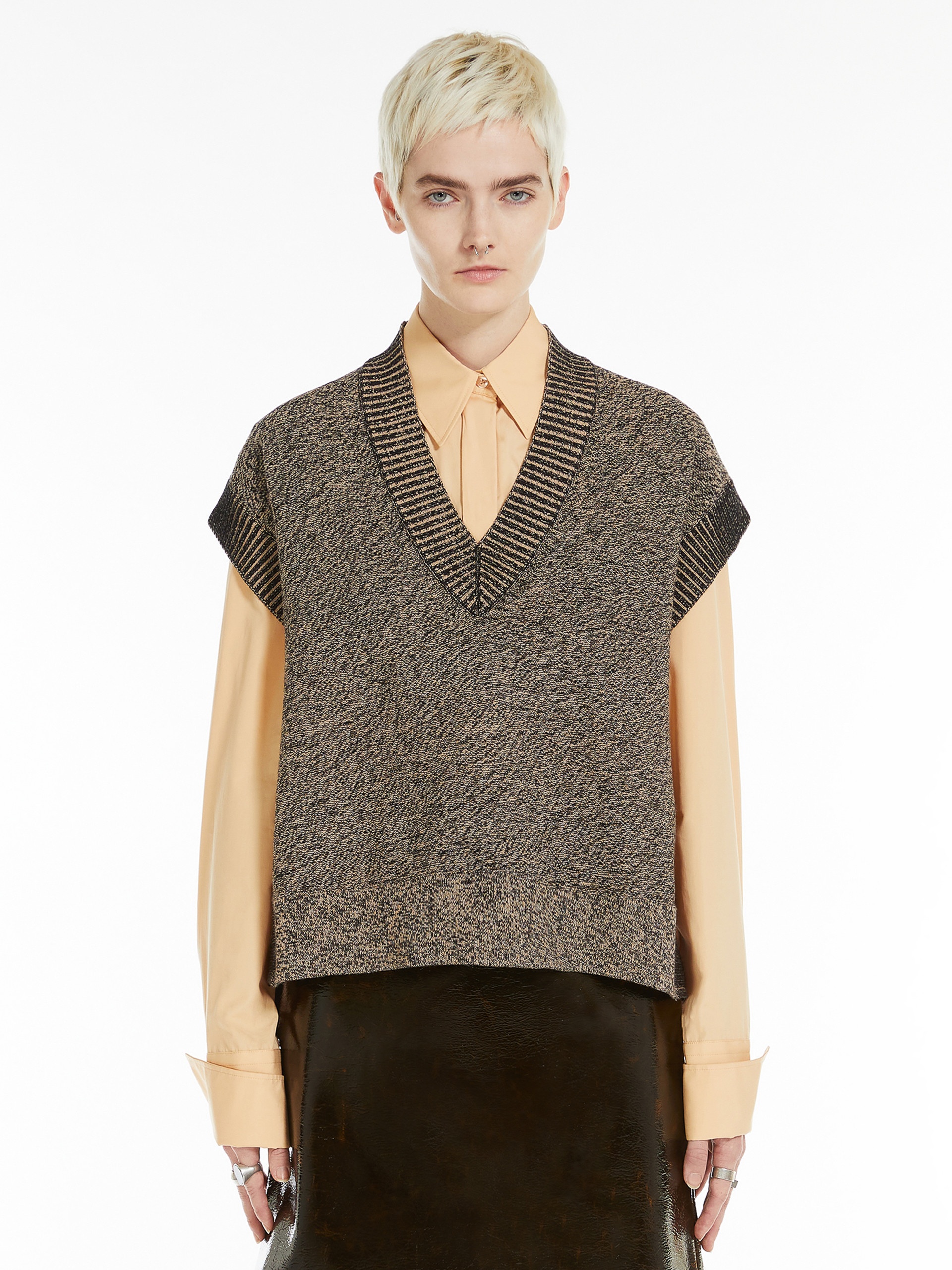 LOUVRE Stretch viscose poncho sweater - 3