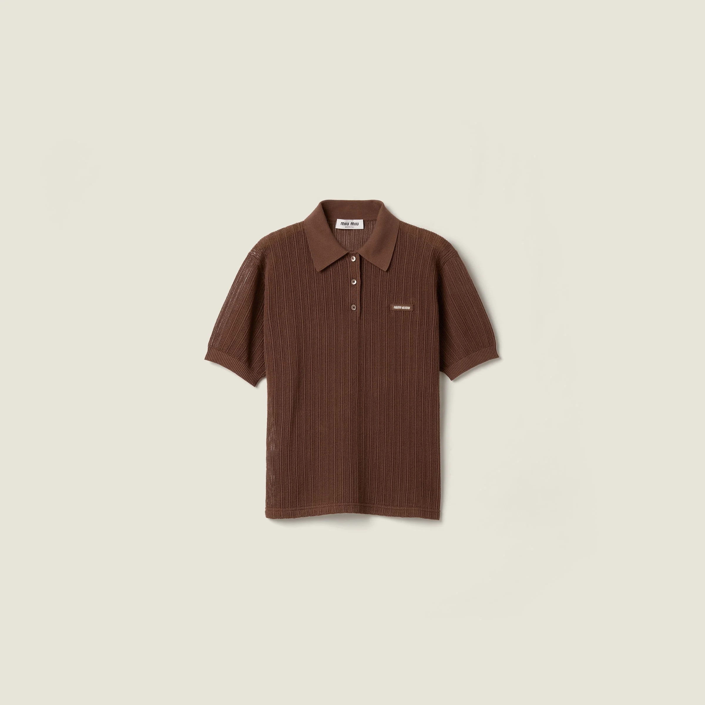 Cotton knit polo shirt - 1