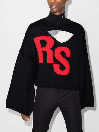 Raf Simons logo-intarsia wool jumper outlook