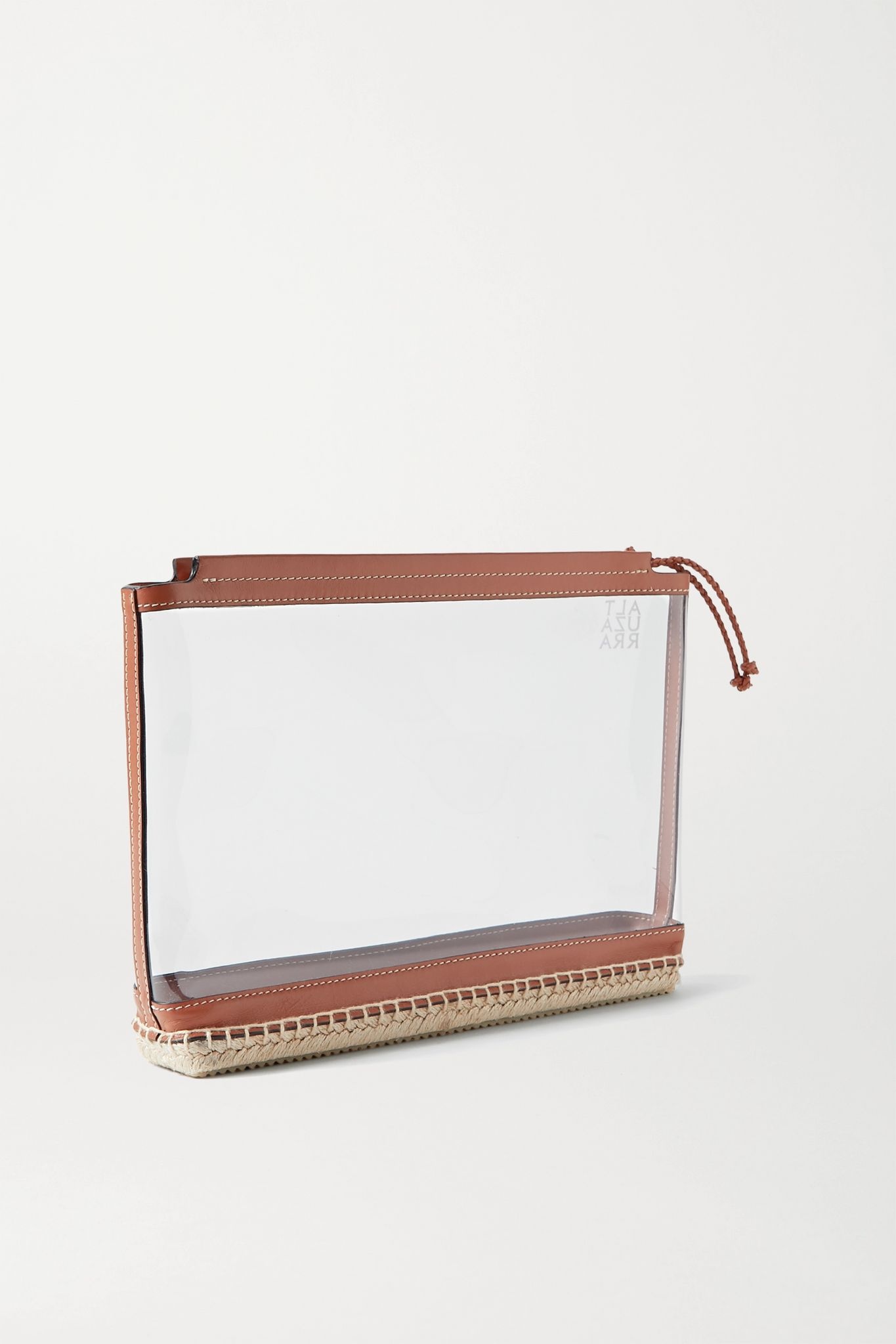 Espadrille leather and jute-trimmed PVC clutch - 3