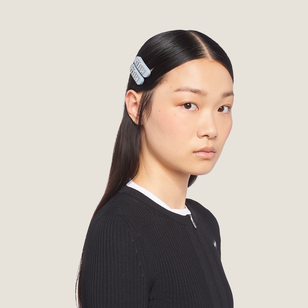 Plexiglas and metal hair clip - 1