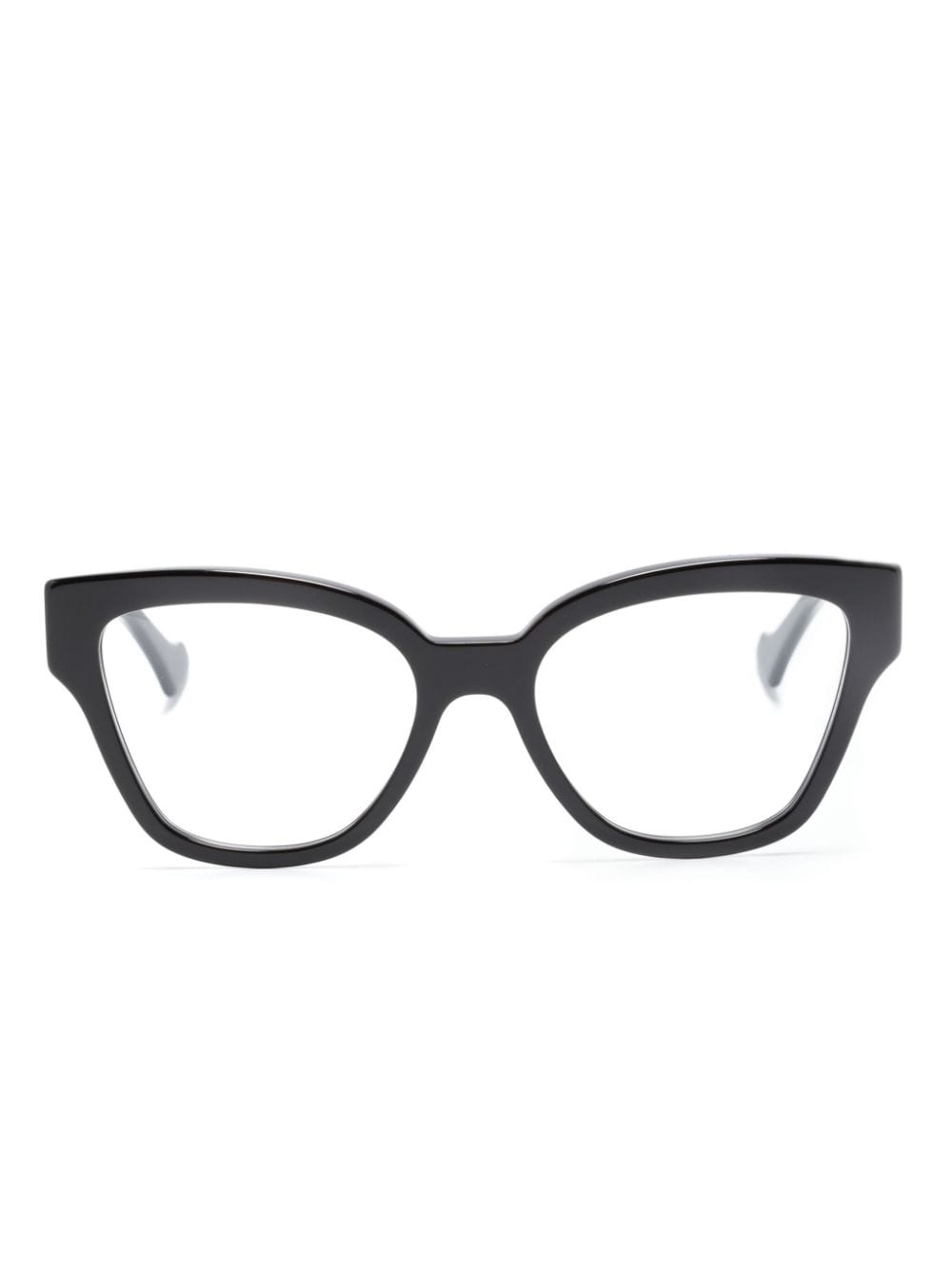 square-frame logo-plaque glasses - 1