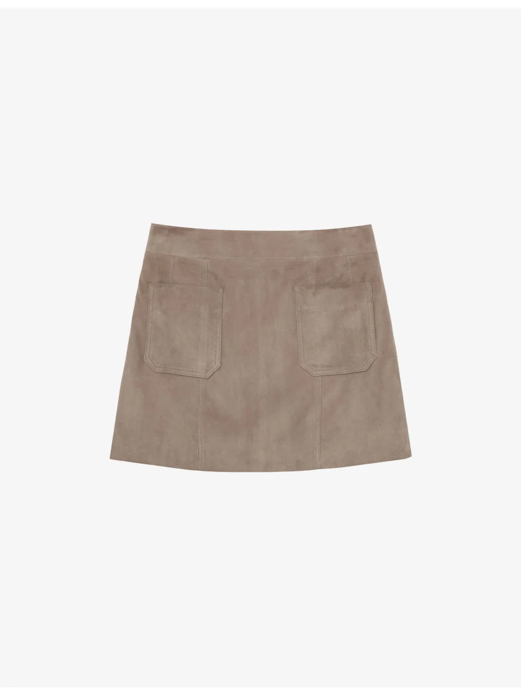Vida Patch-Pocket Suede Mini Skirt - 1