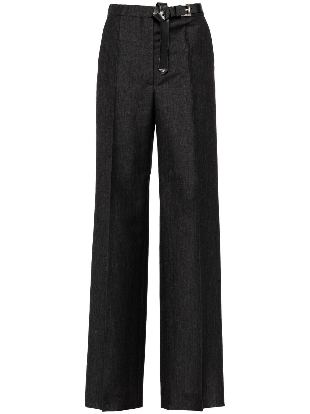 belted wool tailored trousers - 1