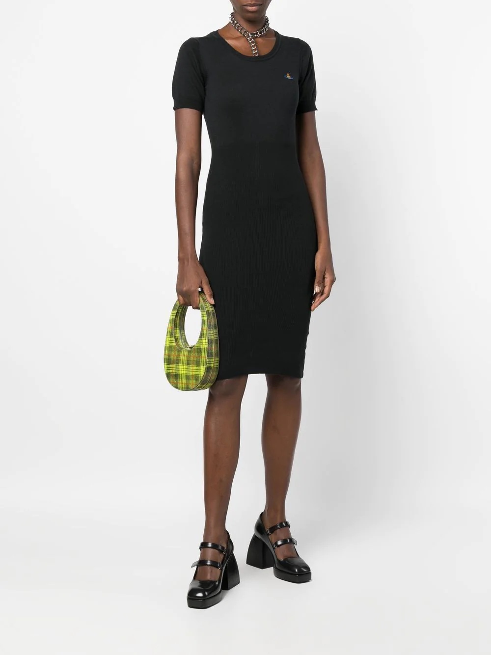 Orb-logo knitted midi dress - 2
