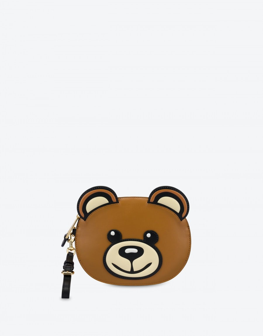 MOSCHINO TEDDY BEAR CALFSKIN CLUTCH - 1