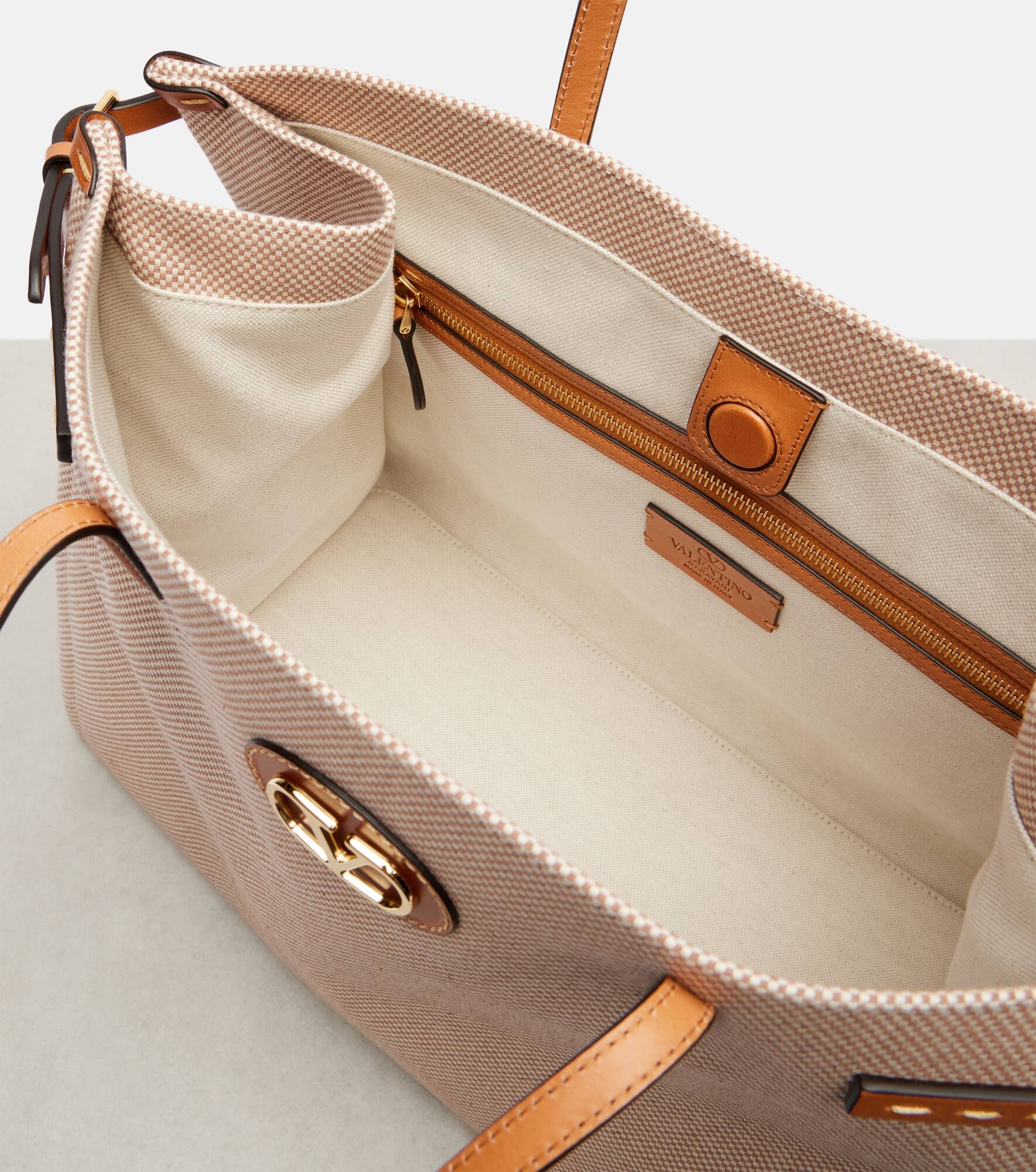 Antibes leather-trimmed canvas tote bag - 3