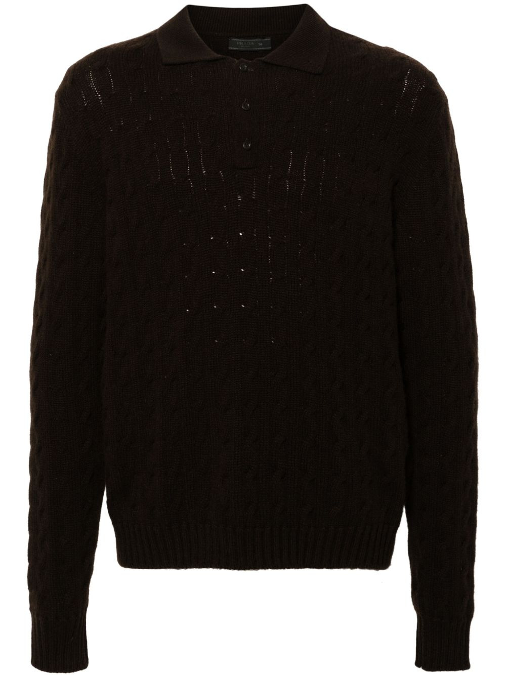 cable-knit polo sweater - 1