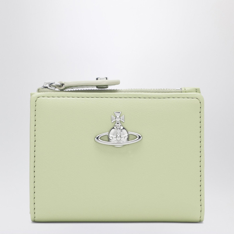 Wallet with Orb logo in pastel green 1