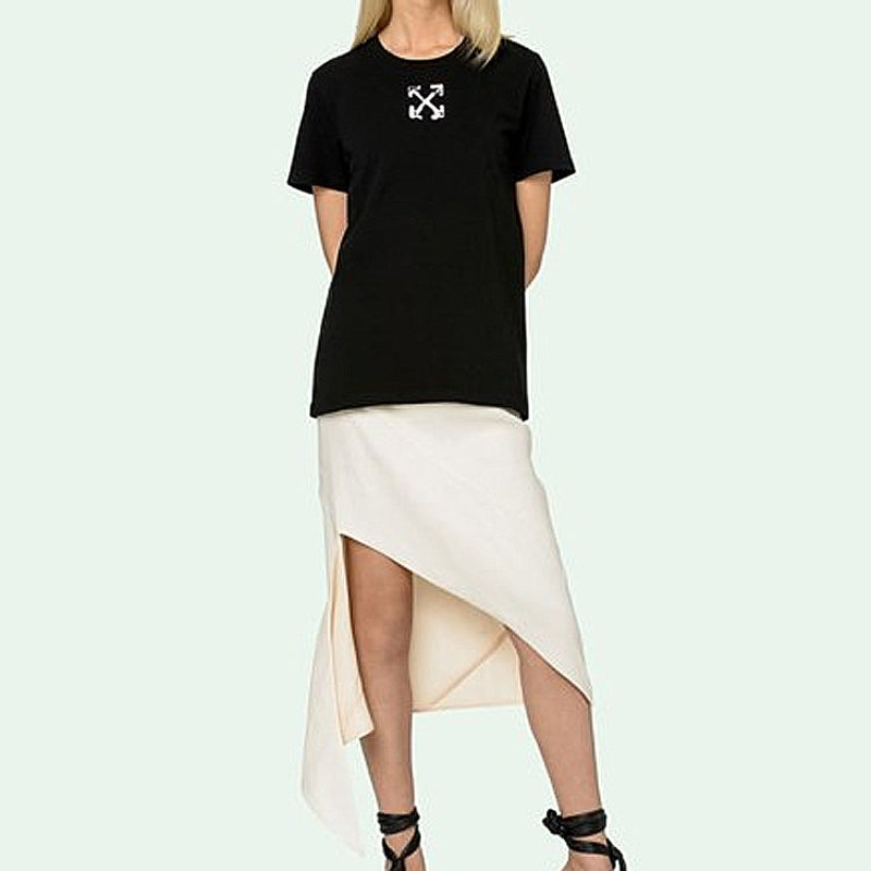Off-White (WMNS) Off-White Printing Short Sleeve Black OWAA049S20JER0091001 outlook